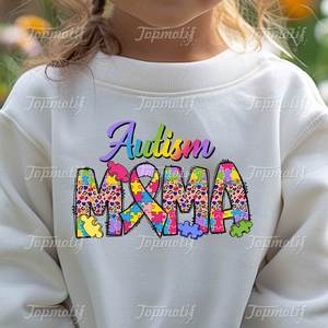 Autismo <span class=keywords><strong>Mama</strong></span> Heat Press Sticker Cinta <span class=keywords><strong>de</strong></span> cáncer <span class=keywords><strong>de</strong></span> <span class=keywords><strong>mama</strong></span> Transferencia DTF para camisetas Sudadera - Product Image 1