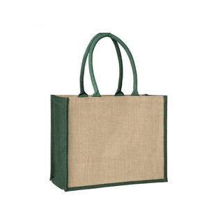 Sac fourre-tout en toile de jute personnalisé avec logo imprimé, bandoulière et fermeture, idéal pour les courses - Product Image 4