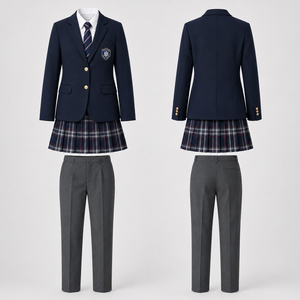 Custom School Uniforms <b>Blazer</b> Skirt Pants <b>Set</b> Student Uniform OEM ODM Private Label Manufacturer - Product Image 2