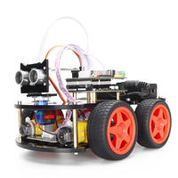 Kit de Coche Robótico 4WD Tscinbuny ZYC0039 con Control Remoto Inalámbrico, Evitación de Obstáculos Ultrasónica, Placas Educativas Gráficas para Makers