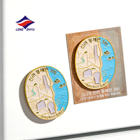 Longzhiyu, fabricant depuis 20 ans, aimants de réfrigérateur en alliage de zinc gravés avec logo personnalisé, cadeau d'affaires en métal plaqué pour le tourisme urbain