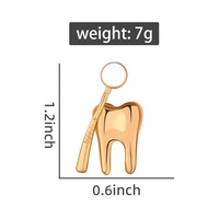 Broches Médicales Dentaires Anatomie Biologie Dents Dentiste Bijoux Accessoires Badges de Revers Métal Logo Personnalisé Mode Européenne