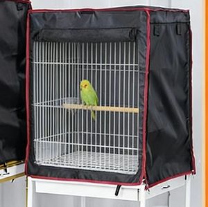 Funda para Jaula de Pájaros Duradera, Transpirable y Lavable, con Cierre, Bandeja de Plástico, Universal, Negra, Impermeable, Estilo Moderno - Product Image 4