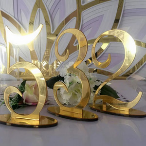 Supporto <span class=keywords><strong>ristorante</strong></span> 3D oro <span class=keywords><strong>numeri</strong></span> da tavolo titolare Stand tavolo matrimonio <span class=keywords><strong>numeri</strong></span> <span class=keywords><strong>per</strong></span> la Reception dell'hotel - Product Image 1