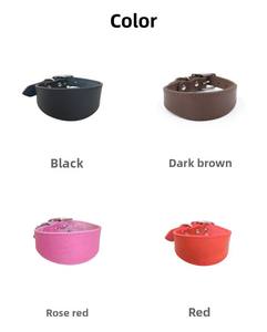 Collar de perro de cápsulas completas con patrón sólido, cintas ensanchadas de cuero de vaca genuino fino, decoración, Collar de galgo antiestrangulador - Product Image 6