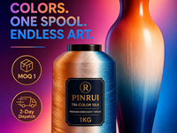 Filamento de Impresora 3D PINRUI Silk PLA Tricolor de 1.75mm y 1kg con Cambio de Color Degradado para Bambu Lab Prusa