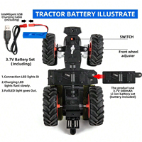 Tracteur télécommandé pour enfant RC, jouet rechargeable 1:16 moulé sous pression, véhicule agricole, jouets avec lumière