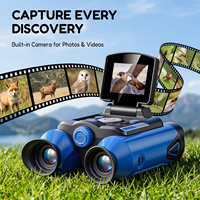 Jumelles d'aventure pour enfants avec caméra, zoom optique 10X, écran IPS 2,4 pouces, vidéo FHD 48MP, vision nocturne, exploration de la nature