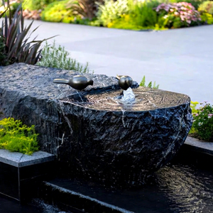 Fontaine d'eau décorative de jardin extérieure moderne sur mesure, grande taille, en pierre, luxe, pour cour, paysage, en granit - Product Image 1