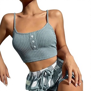 Women's 2-Piece Eco-Friendly Polyester/Cotton Lounge Set V-Neck Cami Floral Printed Sleeveless Shorts Elastic Waist Casual - Product Image 6