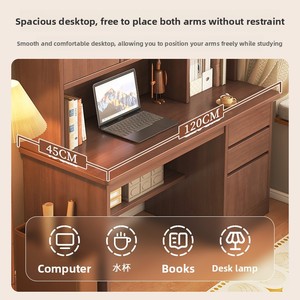 Gỗ rắn tích hợp Tủ Sách sinh viên máy tính bàn cho nghiên cứu nhà phòng khách căn hộ nhỏ kệ sách ngăn kéo tổ chức - Product Image 4