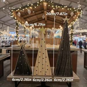 2026 New Styles Natural Wooden Christmas <b>Tree</b> Star <b>Topper</b> Ornament for Home Party Holiday Decor Factory Custom - Product Image 5