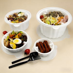 Bol à soupe rond jetable en plastique PP à 2 couches, boîte à emporter scellée, processus de thermoformage - Product Image 4