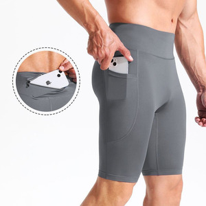 Pantaloncini da basket a compressione ad asciugatura rapida da uomo, pantaloni da maratona a cinque punti <span class=keywords><strong>con</strong></span> tasca posteriore, pantaloncini attillati in seta ghiacciata per la corsa - Product Image 6