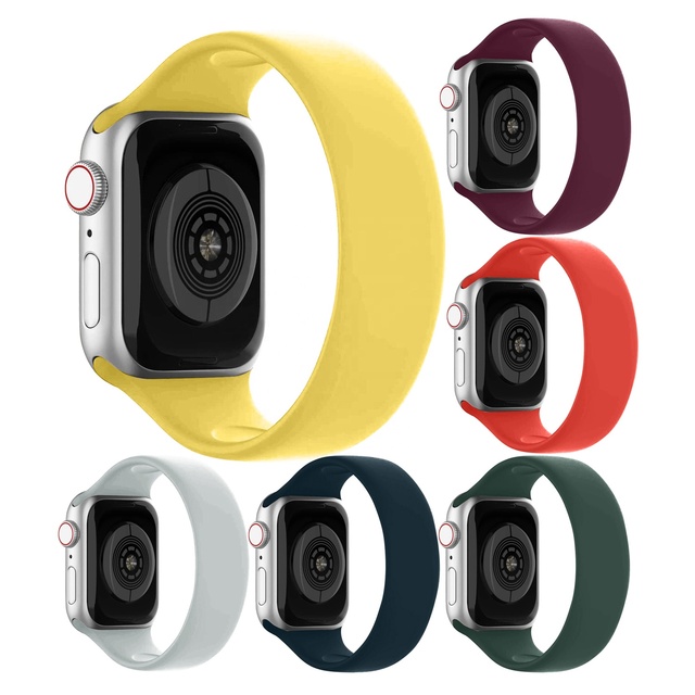 Waterproof Soft Silicone Smart Watch Bands Official Silicon Strap for Apple Watch 9 8 7 6 5 Series SE Rubber Sport Watch Band