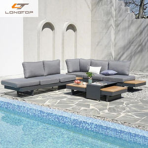 Jardín al aire libre sofá seccional sofá de aluminio conjunto de muebles modernos de lujo al aire libre sofá conjunto - Product Image 4