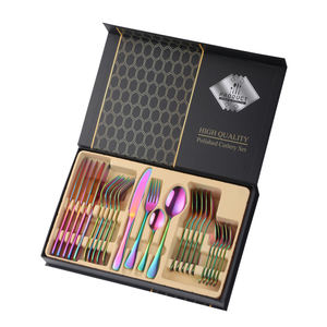 Set <span class=keywords><strong>de</strong></span> Regalo en Stock <span class=keywords><strong>de</strong></span> Cubertería Metálica <span class=keywords><strong>de</strong></span> 24 Piezas <span class=keywords><strong>de</strong></span> Acero Inoxidable con <span class=keywords><strong>Cuchillo</strong></span>, <span class=keywords><strong>Cuchara</strong></span> <span class=keywords><strong>y</strong></span> <span class=keywords><strong>Tenedor</strong></span> - Product Image 4