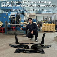 Kit de lèvres avant en plastique Haosheng Z06, aspect fibre de carbone, 5 pièces, pour Chevrolet Corvette C7 2014-2019