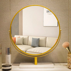 Miroir de coiffure mural moderne à LED pleine longueur, doré, pour salons, design métallique - Product Image 5