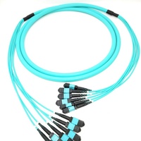 Mpo 12core Cross MM OM3 OM4 50/125 LSZH 3.0m kehilangan rendah tipe B serat optik MPO/MTP kabel patch