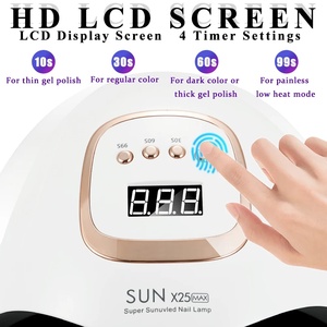 Lámpara UV LED Sun X25 MAX, 81 LED, Profesional, para Secado de Esmalte de Gel, con Sensor Automático y Temporizador, Portátil, Herramienta de Manicura, Metálica - Product Image 2