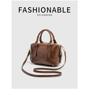 New Arrival High-End Women's <b>Soft</b> Boston <b>Bag</b> Simple Fashionable <b>Crossbody</b> Handbag Zipper Closure Casual Tote Waterproof 20-35L - Product Image 3