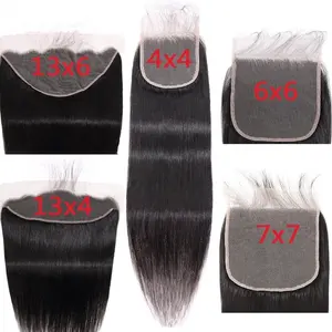 Wholesale Free Parting Lace Closure Human Hair Cheap 13x4 Lace Frontals Fuxin Hair 100% Natural human hair Straight Frontal