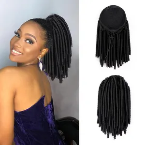 Afro braids ponytail hairpiece clip trong bện tổng hợp tóc ponytail Crochet dreadlock dây rút ponytail phần mở rộng tóc