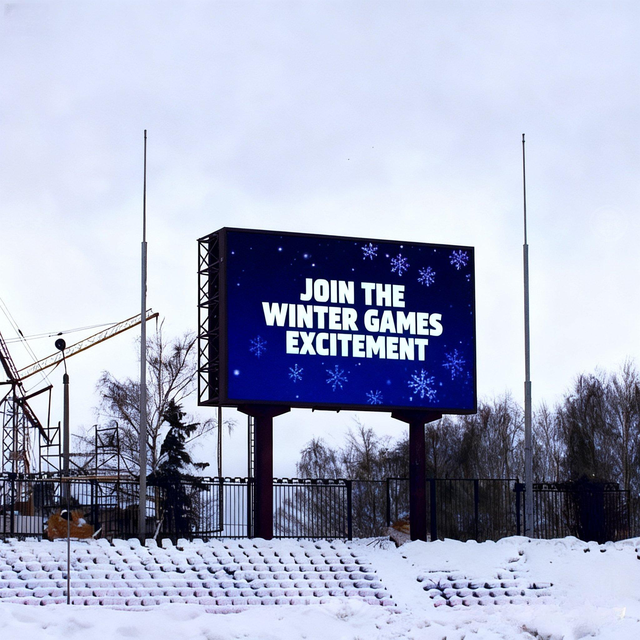 RAYBO Big Double Pillar-Mounted LED Billboard Advertising Screen Outdoor Led Display Screen Outside Commercial Digital Stadium