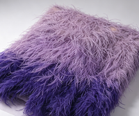 Tissu de luxe en plumes d'autruche dégradées, dentelle à franges en plumes violettes ombrées pour robe de soirée haute couture et robe de mariée
