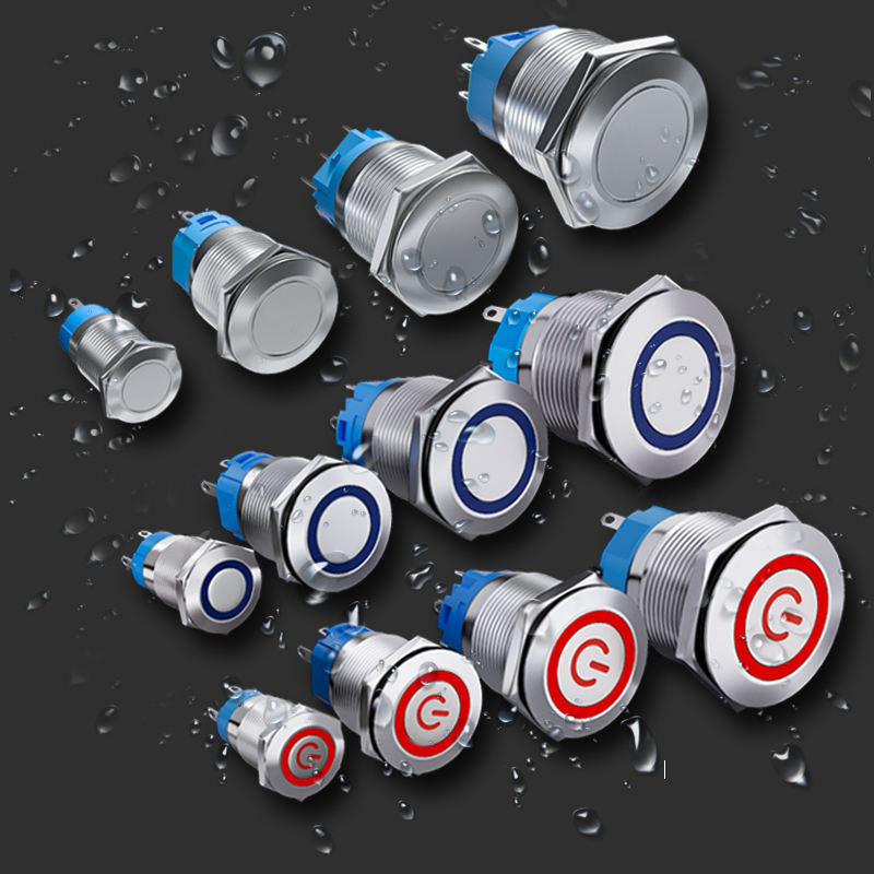 High Quality Brass IP65 Home Appliance Push Button Switches 12mm-22mm Momentary
