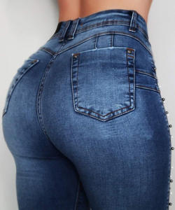 Vente en gros de <span class=keywords><strong>jeans</strong></span> <span class=keywords><strong>push</strong></span> <span class=keywords><strong>up</strong></span> moulants moulants pour femmes pantalons <span class=keywords><strong>jeans</strong></span> perlés extensibles à taille haute pour femmes - Product Image 6
