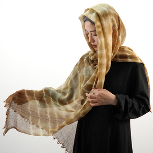 Châle Écharpe Tendance 2026 en Laine Acrylique Polaire Teintée Ombrée, Tissu Vela Cachemire, Dupatta Fantaisie Hiver, Hijabs Turcs pour Femmes Musulmanes - Product Image 5