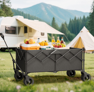 Carrito de Jardín Plegable Resistente para Exteriores con Llantas Anchas y Mango Ajustable para Campamento y Picnic - Product Image 6