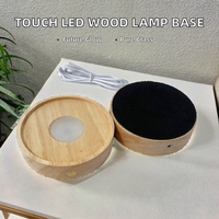Base de lampe LED en bois à brancher pour diffuseur d'arômes de chambre à coucher, design moderne avec fonction 3D et porte-gobelet en cristal