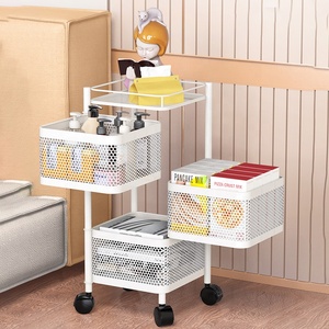 Étagère rotative de rangement de <span class=keywords><strong>cuisine</strong></span> <span class=keywords><strong>moderne</strong></span> blanc noir 3/4/5 couches support de stockage de légumes ou de fruits - Product Image 5