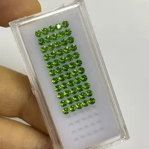 HQ宝石A优质0.8-3毫米松散宝石原始100% 天然绿色Diopside价格每克拉