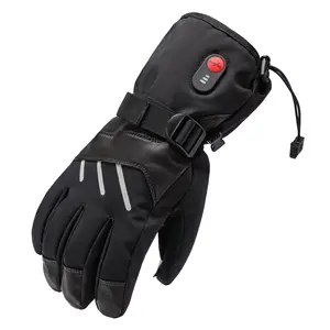 Neues Design Großhandel beheizte Elektroglanz-Skihandschuhe wiederaufladbarer Touchscreen Unisex-Schneemobil 12V beheizte Handschuhe