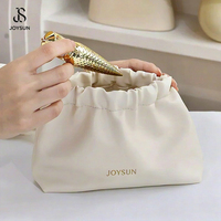 JOYSUN 2026 Trousse de Maquillage Portable Personnalisée Imperméable à Fermeture à Pression Froissée, Pochette de Voyage en Cuir pour Rangement, Petite Trousse Cosmétique
