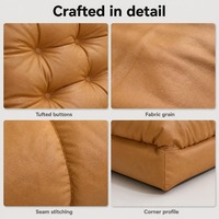 Canapé de sol moderne, fauteuil inclinable, coussin capitonné aspect cuir, canapé bas pour salon et chambre, couleur, taille et logo personnalisables