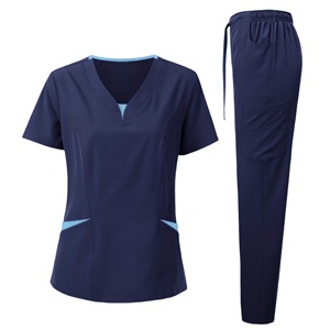 Personalizado antiarrugas lavable uniformes Scrub Set enfermera apretado médico dental personal enfermera quirúrgico uniforme Scrub traje para Mujeres Hombres - Product Image 4