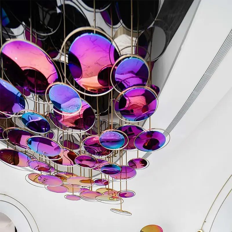 현대 다채로운 패션 거실 식당 라운드 천장 매달려 조명 장식 Led 펜던트 램프 샹들리에 홈
