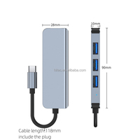 Hub Multipuerto 4 en 1 USB 2.0 Tipo-C 4K 60Hz PD 60W de Aleación de Aluminio con Salida de Video para Teléfonos Móviles