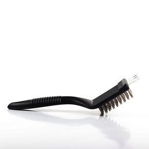 Brosse à poils en acier – Outil de nettoyage robuste pour barbecue avec manche en plastique – Portable, résistant à la rouille, pour gaz et charbon de bois - Product Image 5
