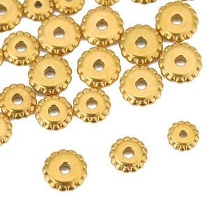 Separadores de Bordes Redondos de 5mm y 6mm |   Separador de Discos de Acero Inoxidable Chapado en Oro PVD para Hacer Joyería, Pulseras y Collares - Product Image 1
