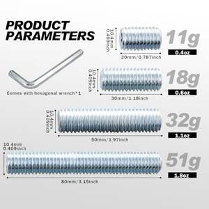 Little Monster 4 pièces de bâtons de queue de billard boulons de poids accessoires réglables avec tournevis hexagonal de 6mm 0.4/0.6/1.1/1.8oz - Product Image 2