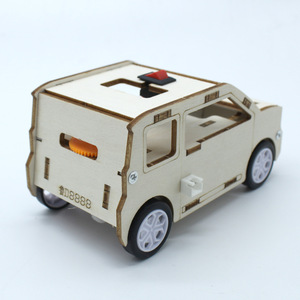 Wooden Electric Car Kit With Charger STEM Science Education Toy For Kids Age 7 9Y Manual Control Wooden <b>Model</b> <b>Building</b> Set - Product Image 2