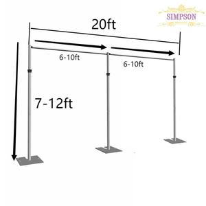 Support de toile de fond réglable en tissu à tension, 2 panneaux, 12 x 20 pieds, pour événements de mariage - Product Image 4