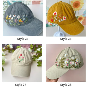 Gorra de Béisbol Unisex Personalizable con Logotipo, Bordado Floral, Alta Calidad, Vintage, Transpirable, Ajustable, Tela de Algodón - Product Image 4