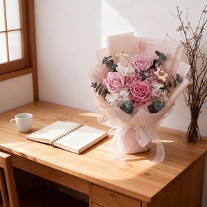 ช่อดอกไม้แฮนด์เมด D417 ของตกแต่งบ้าน ช่อดอกกุหลาบนิรันดร์ สำหรับวันวาเลนไทน์และวันเกิด - Product Image 2